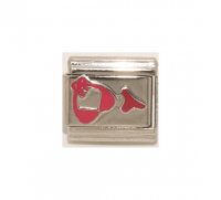 Red bikini enamel - 9mm Italian enamel charm