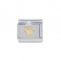 Gold coloured Dove - 9mm Enamel Italian charm