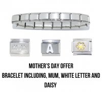 Mother's Day Gift - Bracelet & Mum,Daisy Charm and letter