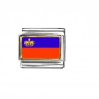 Flag - Liechtenstein photo enamel 9mm Italian charm