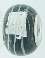 EB266 - Black and silver foil bead