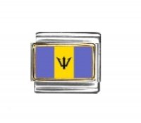 Flag - Barbados photo enamel 9mm Italian charm