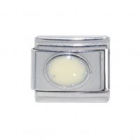 Sparkly Oval - April 9mm Italian charm