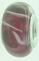 EB374 - Dark pink and white bead