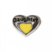 Daughter with yellow heart 8mm floating locket charm