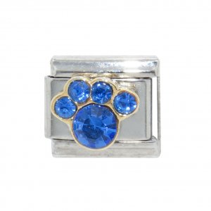 September - Birthstone Sapphire - Pawprint 9mm Italian charm