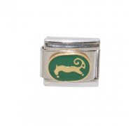 Aries green enamel (21/3-20/4) 9mm Italian charm