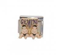 Gemini enamel charm Word (22/5-21/6) 9mm Italian charm