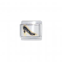 Black sparkly shoe - 9mm Italian charm