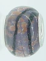 EB281 - Mauve, black and gold glitter bead