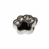 Black pawprint with clear stones 9mm floating charm