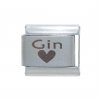 Love gin plain laser Italian charm - 9mm Italian charm