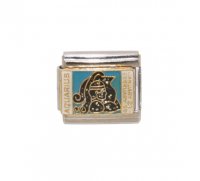Aquarius sparkly enamel charm (21/1-19/2) 9mm Italian charm