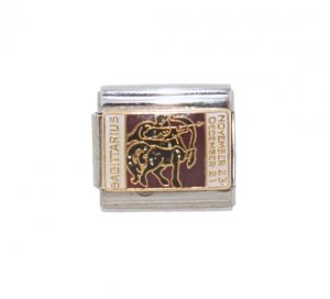 Sagittarius enamel charm sparkly (23/11-21/12) 9mm Italian charm