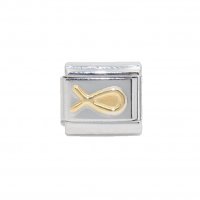 Christian fish - goldtone 9mm Italian charm