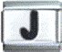 Letter J black - 9mm Italian charm