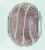 EB238 - Purple bead with white and gold