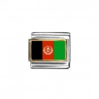 Flag - Afghanistan photo enamel 9mm Italian charm