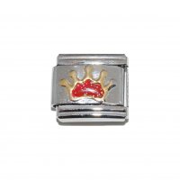 Sparkly Red Crown - 9mm Italian charm
