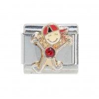 Little boy birthstone - July - Ruby 9mm Italian Charm