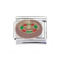 Roulette wheel brown - 9mm enamel charm