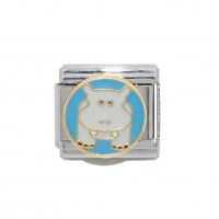 Hippo (a) - 9mm enamel Italian charm