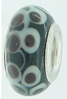 EB221 - Black with white and brown beads