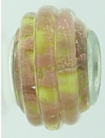 EB254 - Yellow bead with gold glitter