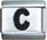 Letter C black - 9mm Italian charm