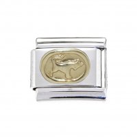 Taurus Gold Oval Italian charm (21/4-21/5) 9mm Italian charm