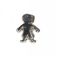 Silvertone little boy 9mm floating locket charm