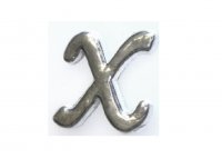 Silvertone flat letter X - floating memory locket charm