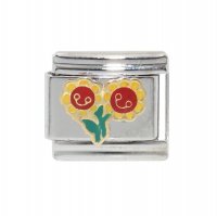 Sunflowers smiling - enamel 9mm Italian charm