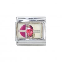 Cross with rose - 9mm photo Italian charm