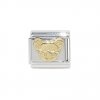 Girl's face - goldtone 9mm Italian charm