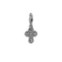 Rhinestone cross - clip on charm fits Thomas Sabo style bracelet