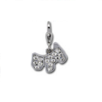 Rhinestone dog - clip on charm fits Thomas Sabo Style bracelet