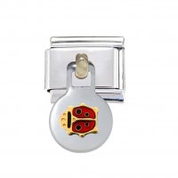 Dangle ladybird 9mm Italian charm fits classic bracelets