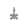 Rhinestone skull and crossbones - clip on charm