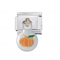 Pumpkin orange dangle 9mm classic Italian charm