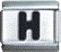 Letter H black - 9mm Italian charm