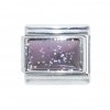 Sparkly rectangle birthmonth - June alexandrite Italian charm