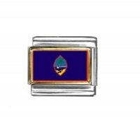 Flag - Guam photo enamel 9mm Italian charm