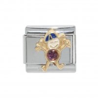 Little boy birthstone - February - Amethyst 9mm Italian Charm