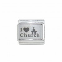 I love Church - 9mm plain Laser Italian Charm