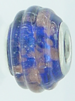 EB256 - Blue bead with gold glitter