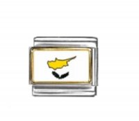 Flag - Cyprus photo enamel 9mm Italian charm