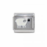 Sheep - enamel 9mm Italian Charm