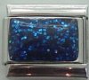 Blue glitter charm - enamel charm
