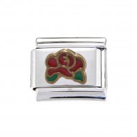 Red Rose (d) - 9mm Enamel Italian charm